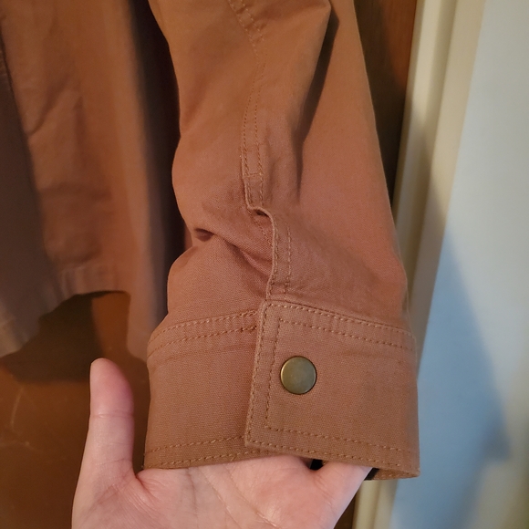 Old Navy Women's Tan Utility Jacket with Corduroy Collar - Picture 4 of 4